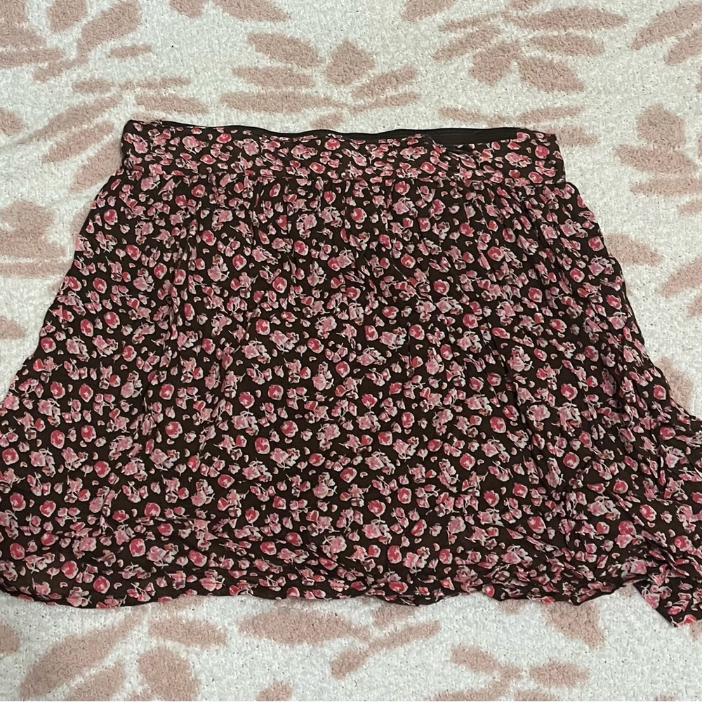 Pink Smocked Mini Skater Skirt